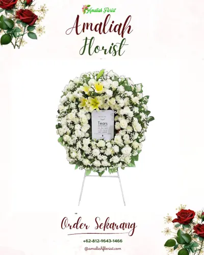 Krans Bunga Duka Cita di Beji Pasuruan